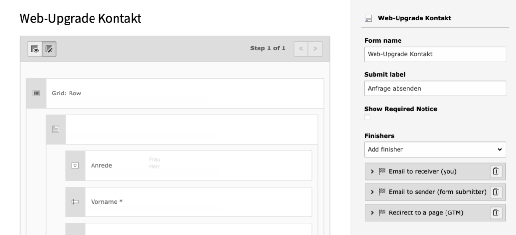 TYPO3 Formular