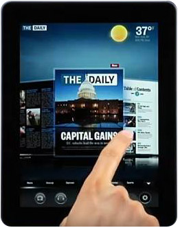„The Daily“, eine Zeitung speziell für das iPad, kam fast zeitgleich zu dem Pausieren von Niiu auf den Markt.