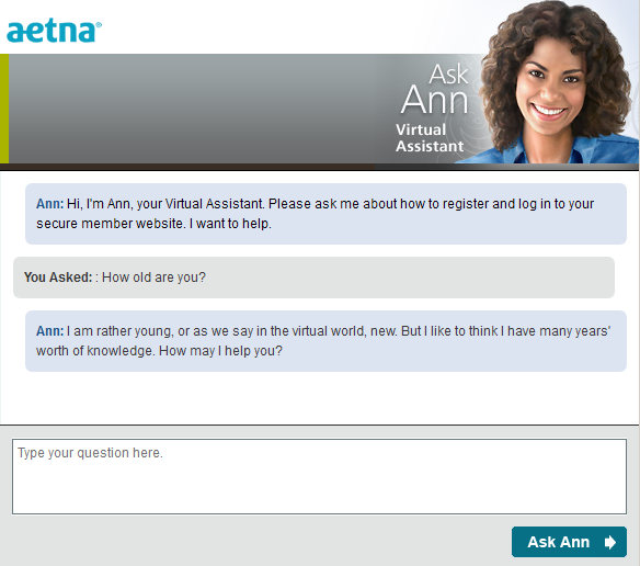 Virtueller Assistent Ann der Versicherungsgesellschaft Aetna
