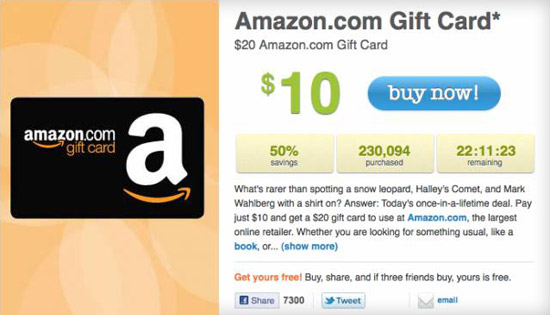 Amazon-Angebot Januar 2011 auf LivingSocial